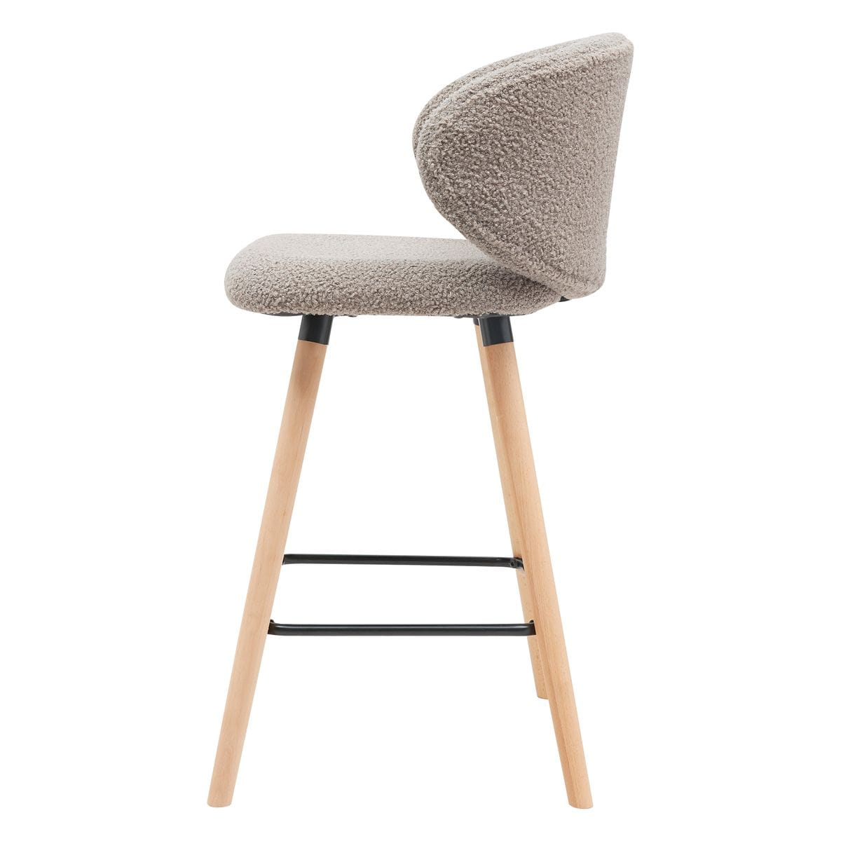 Krzesło barowe Tiago taupe boucle siedzisko 75 cm Zago