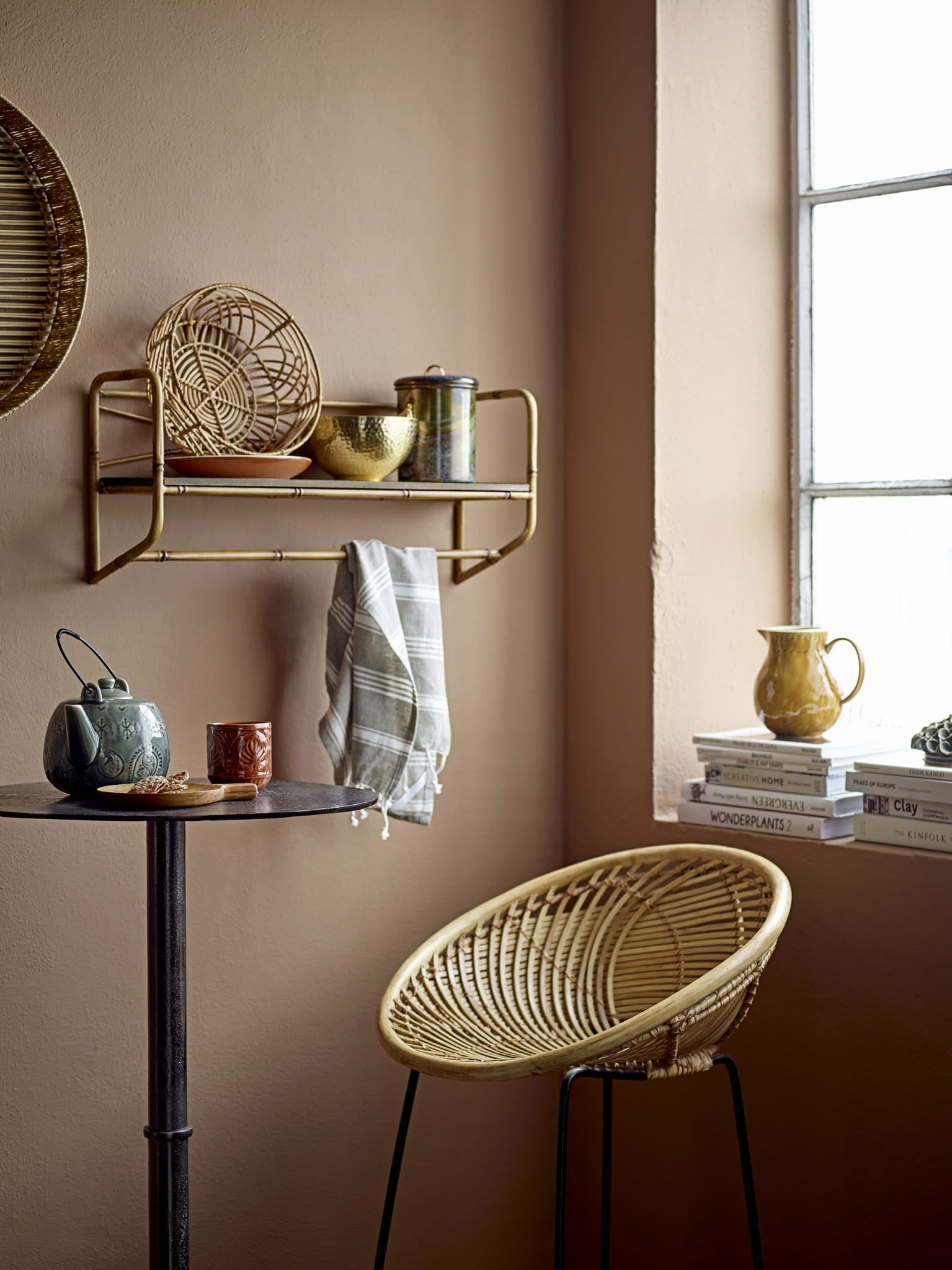 Krzesło barowe Yonne naturalny rattan Bloomingville