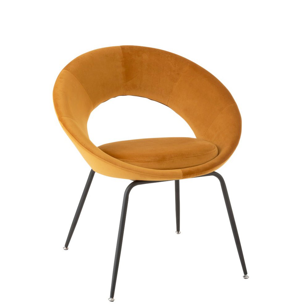 Krzesło do home office Met Ochre welurowe J - LINE