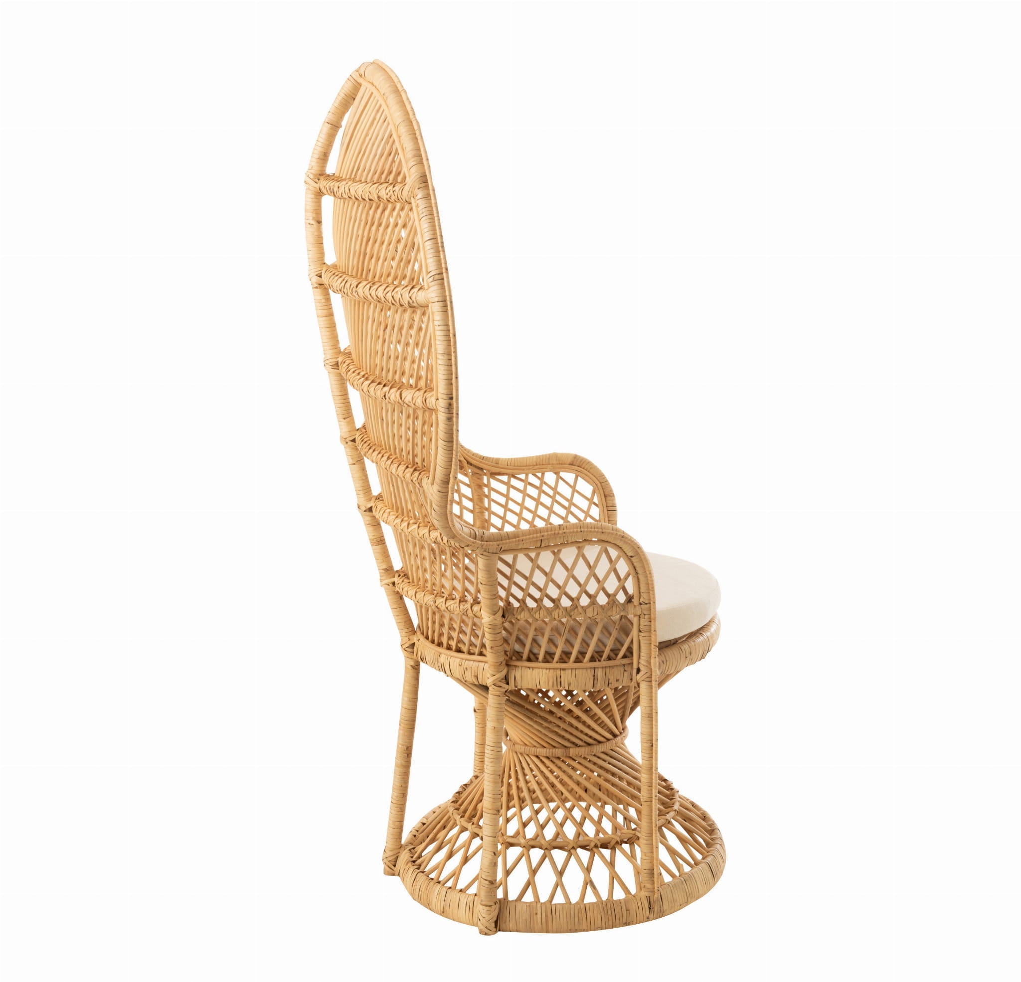 Krzesło Peacock z poduszką rattanowe wysokie 133 cm J - LINE