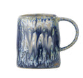 Kubek Yori niebieski 450 ml kamionka 8x11 cm Handmade granat Bloomingville na prezent Bloomingville