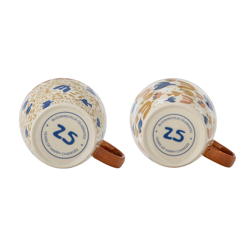 Kubki Anniversary 300 ml brąz niebieski 2 szt. Bloomingville