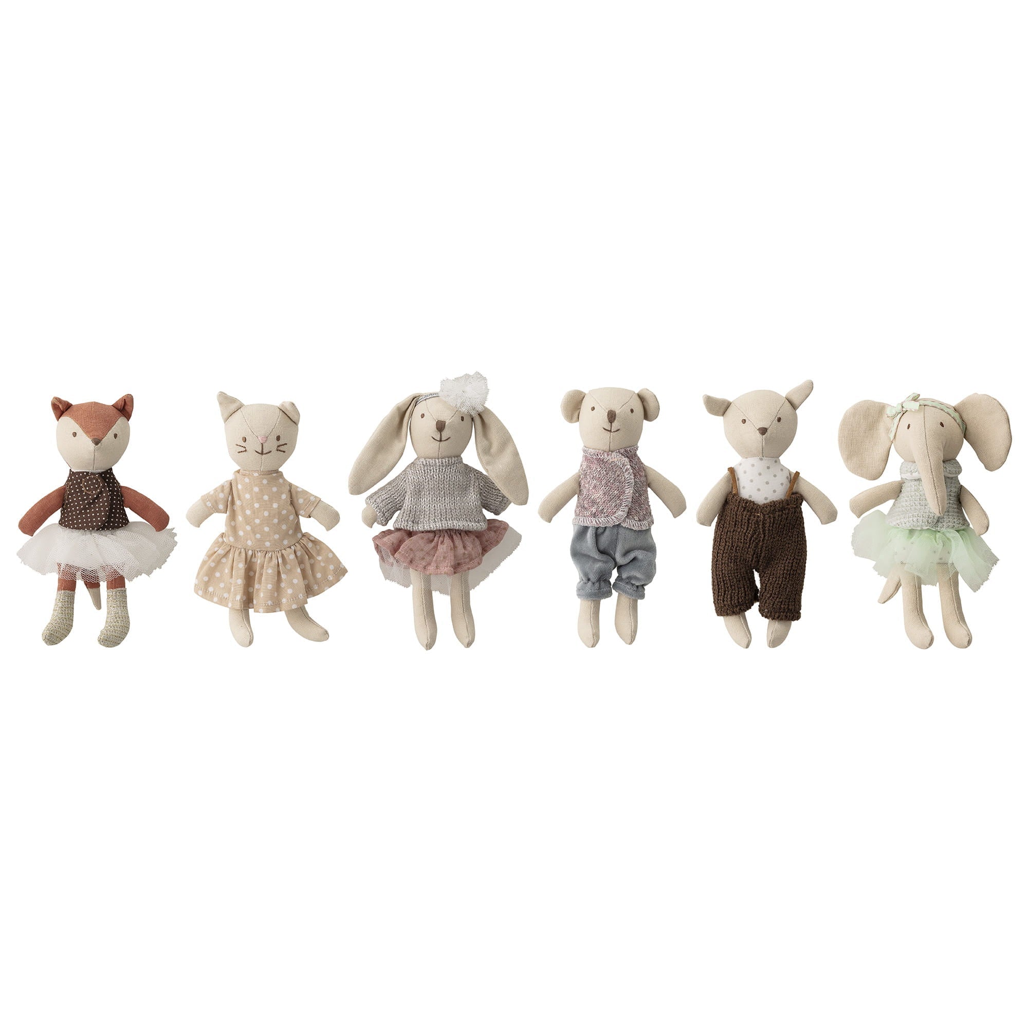 Laleczki FRIENDS Przyjaciele zwierzątka bawełna Bloomingville MINI 6 szt Bloomingville
