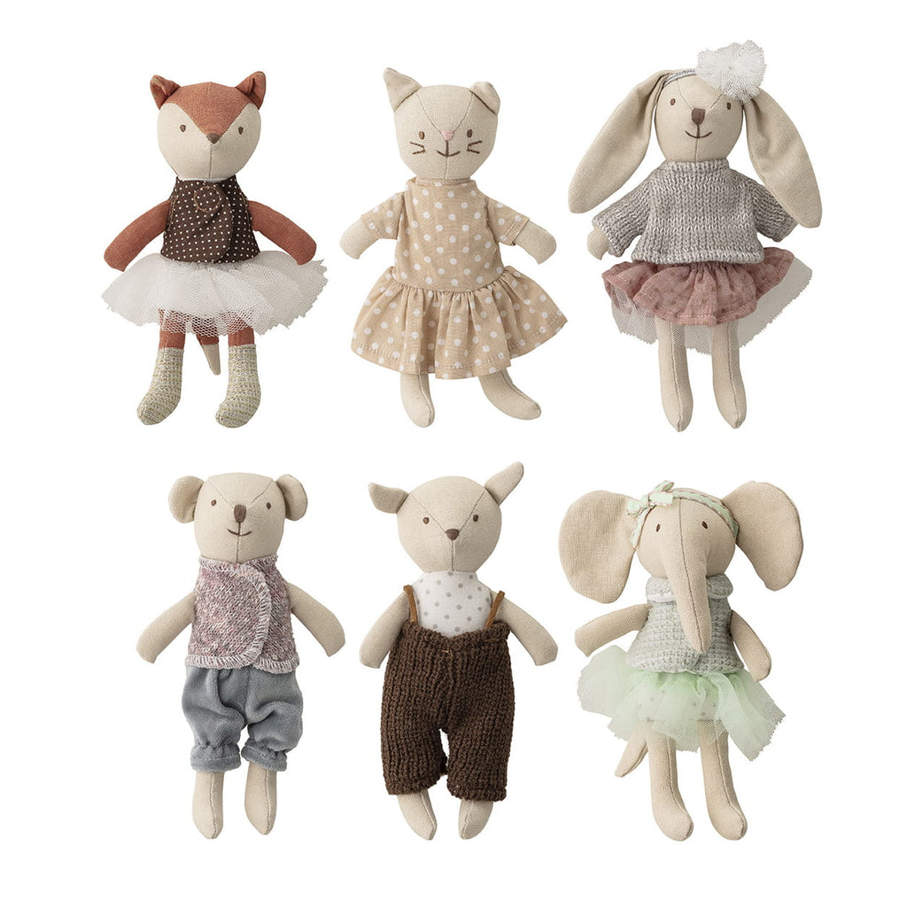 Laleczki FRIENDS Przyjaciele zwierzątka bawełna Bloomingville MINI 6 szt Bloomingville