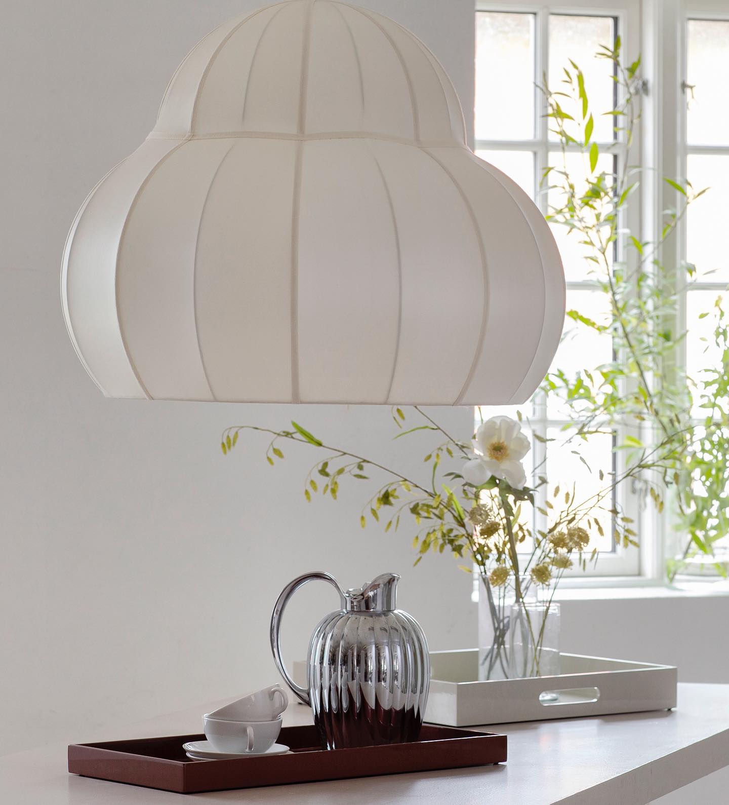 Lampa Indochina Dome Offwhite kapelusz jedwab ø64x52 cm OI SOI OI