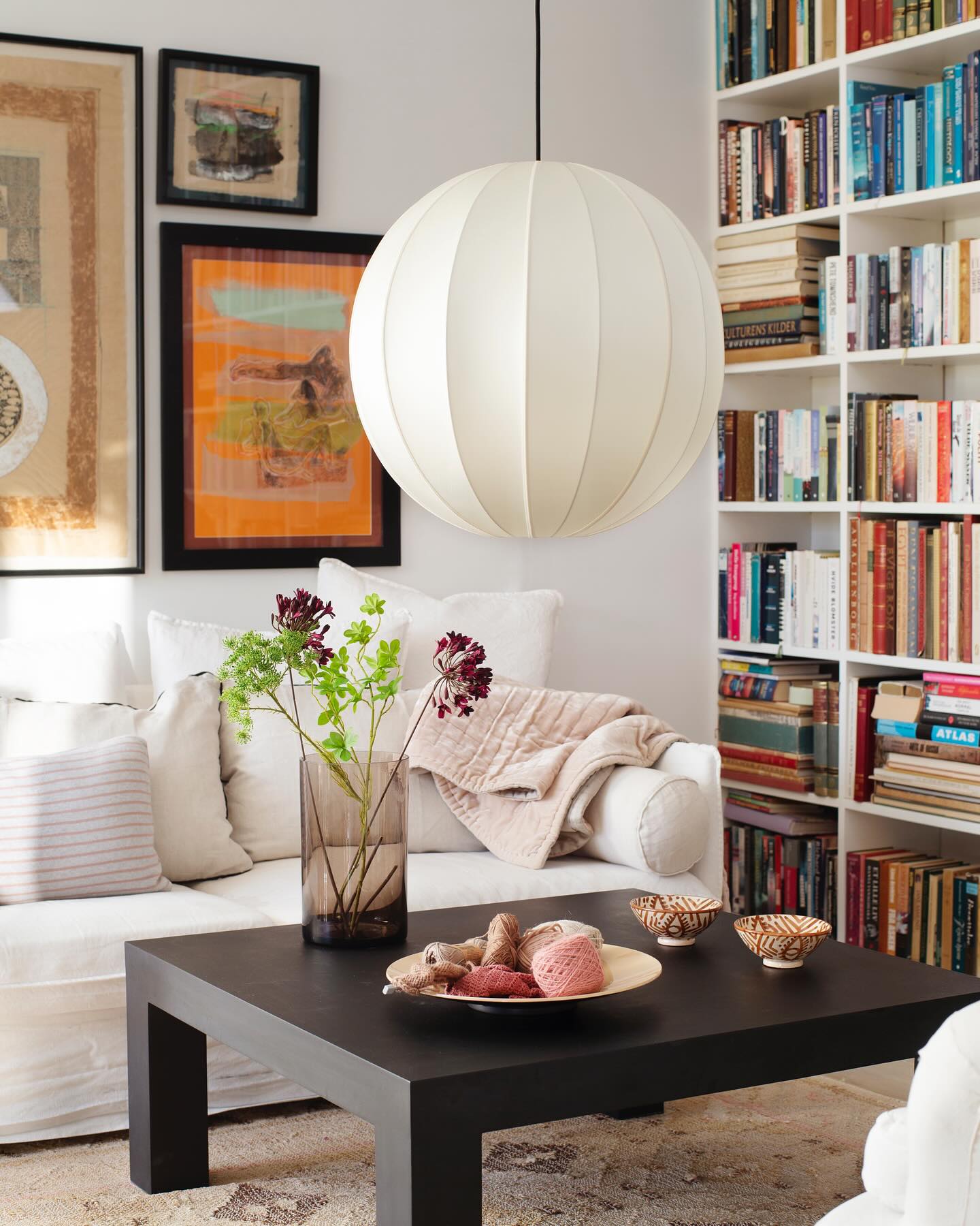 Lampa Indochina Offwhite Round XL okrągła jedwab ø58 cm OI SOI OI
