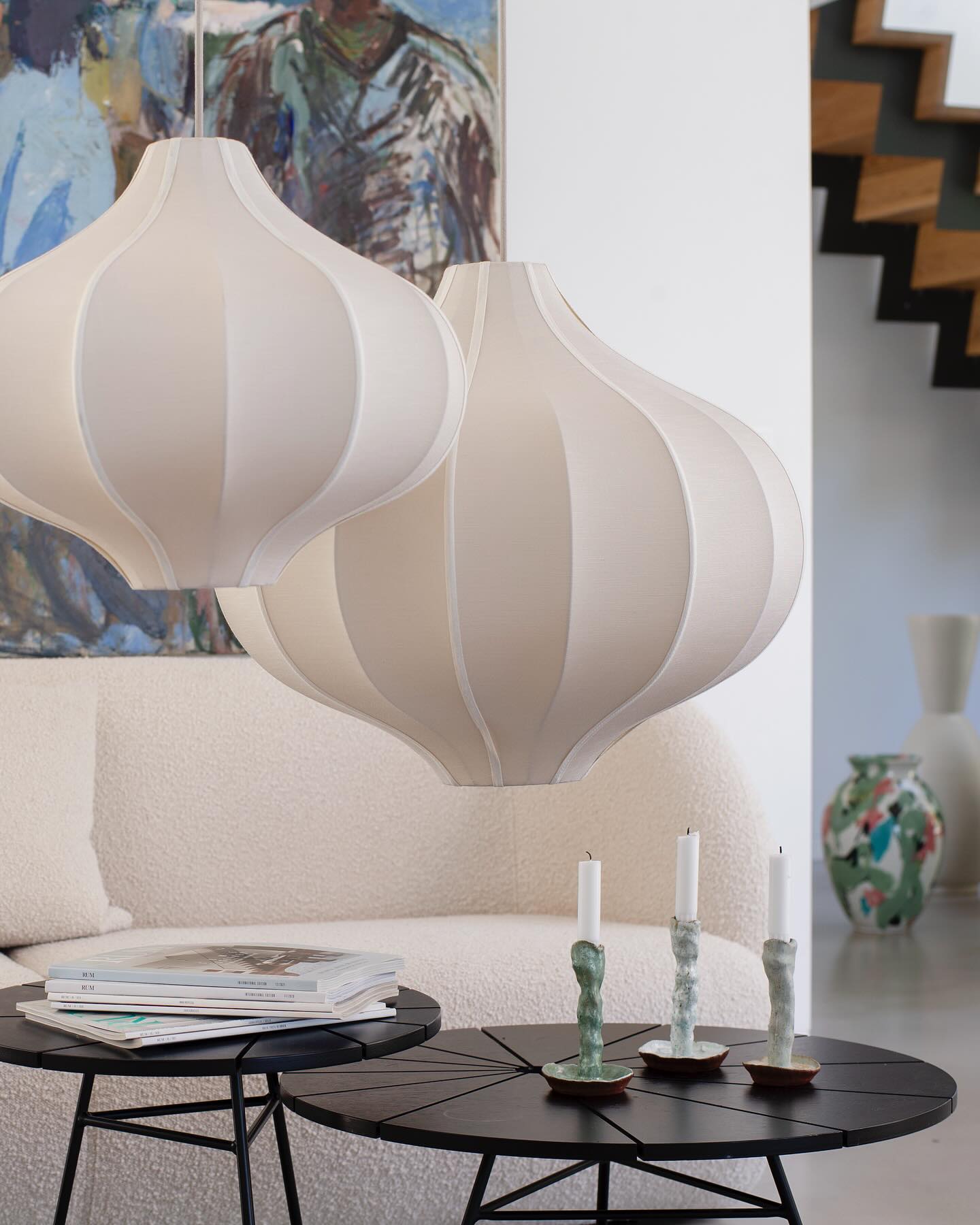 Lampa Onion Sand surowy jedwab ø58x54 cm cebulka OI SOI OI