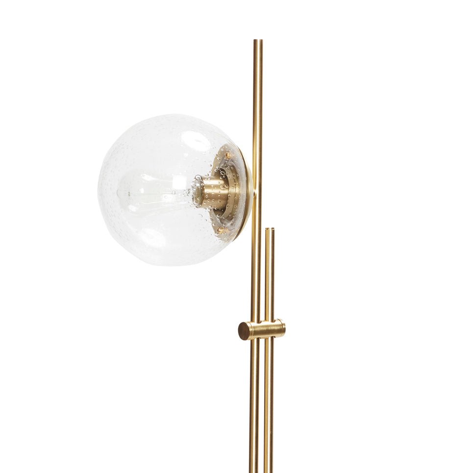Lampa podłogowa Bubble szklany klosz złota 181 cm Hübsch