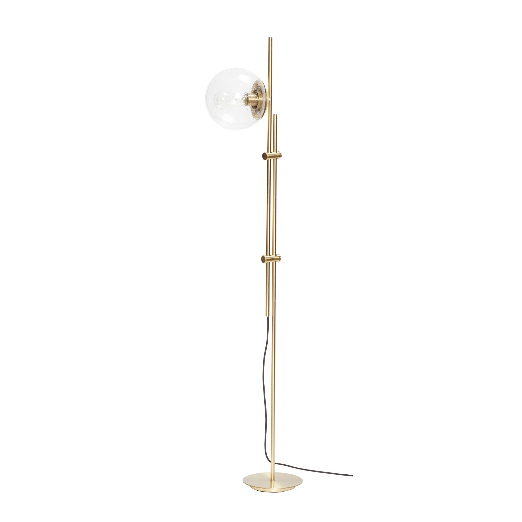 Lampa podłogowa Bubble szklany klosz złota 181 cm Hübsch