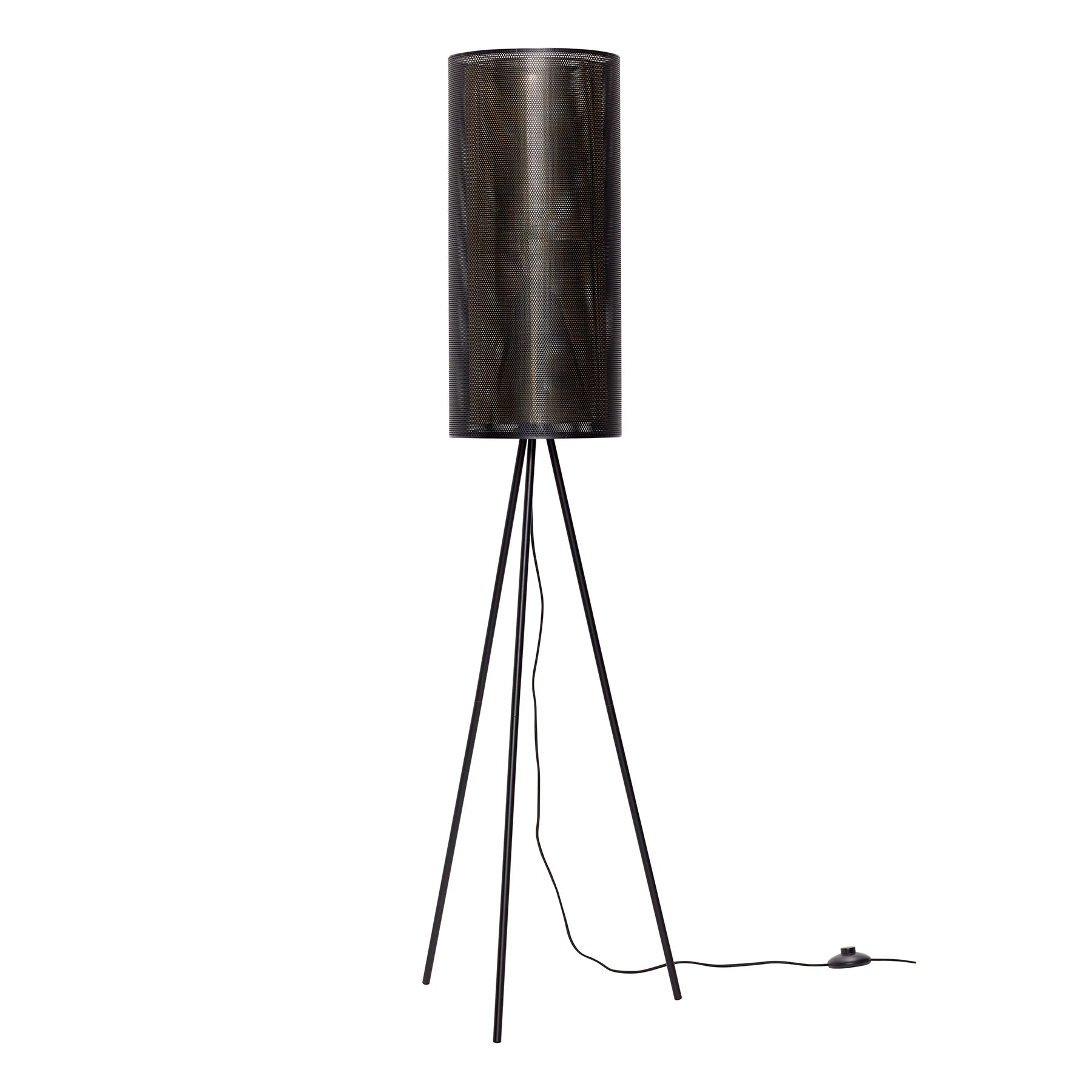 Lampa podłogowa Edge metalowa czarno złota 130cm Hübsch