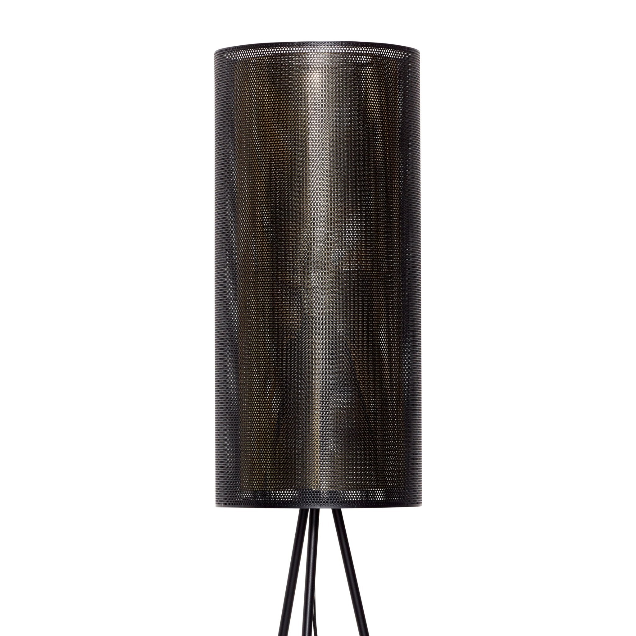 Lampa podłogowa Edge metalowa czarno złota 130cm Hübsch