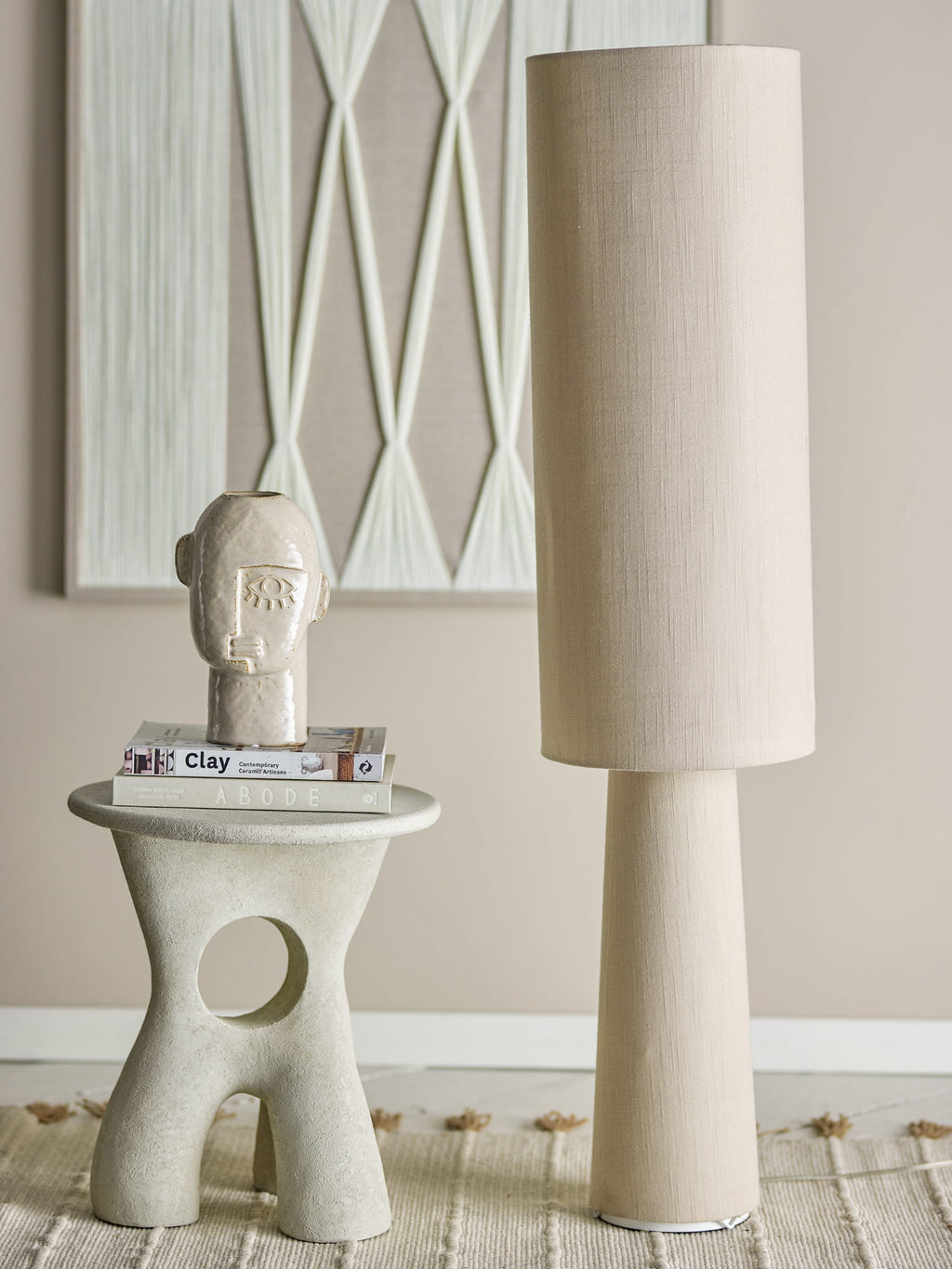 Lampa podłogowa Emmie naturalny Len Bloomingville