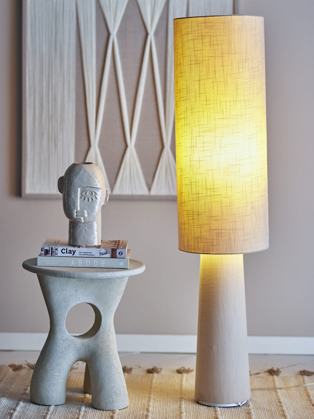 Lampa podłogowa Emmie naturalny Len Bloomingville