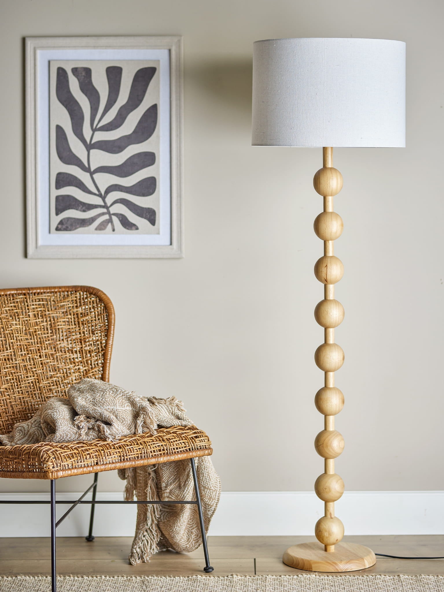 Lampa podłogowa Giacoma naturalny Drewno kauczukowe Bloomingville