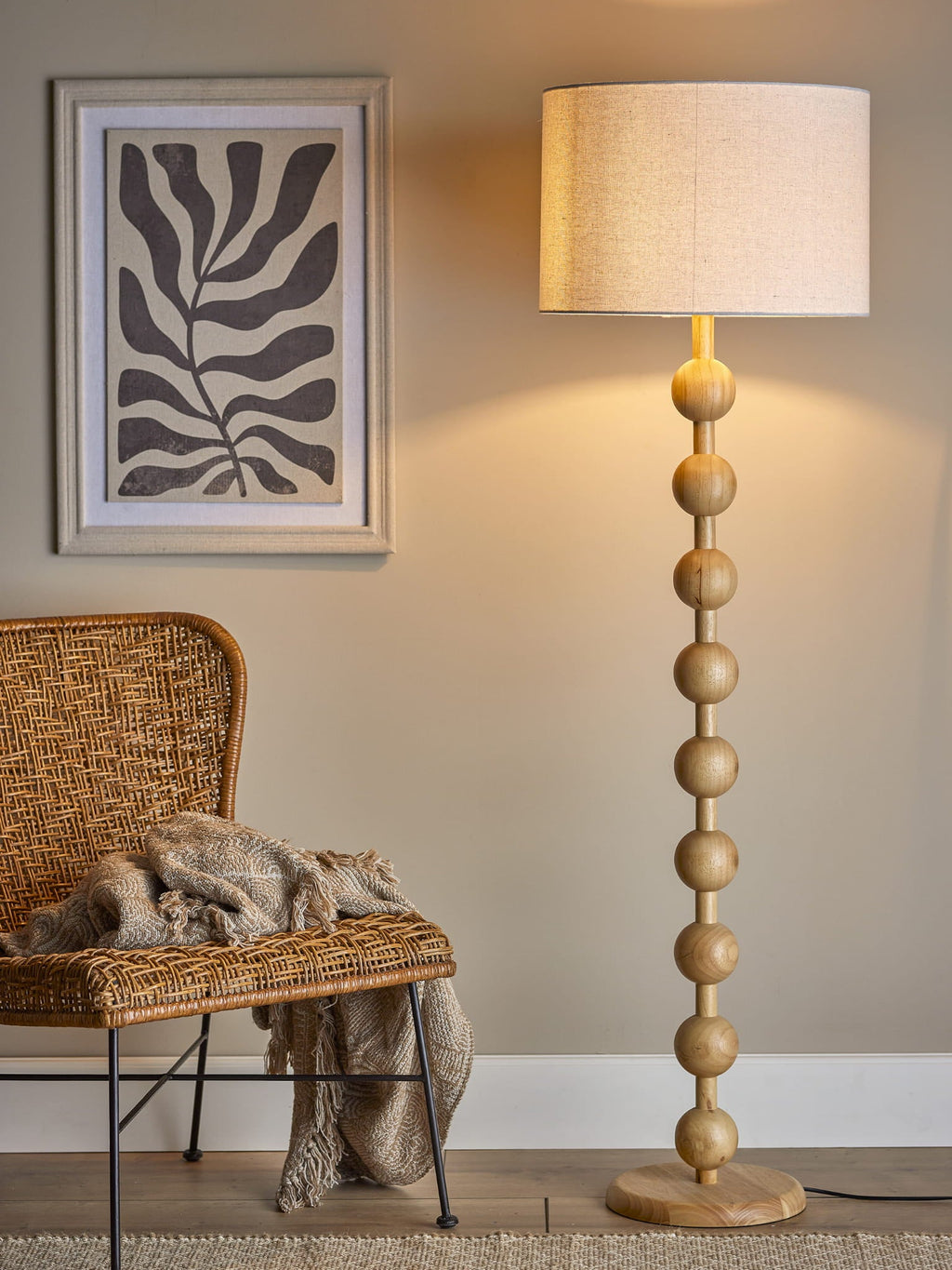 Lampa podłogowa Giacoma naturalny Drewno kauczukowe Bloomingville