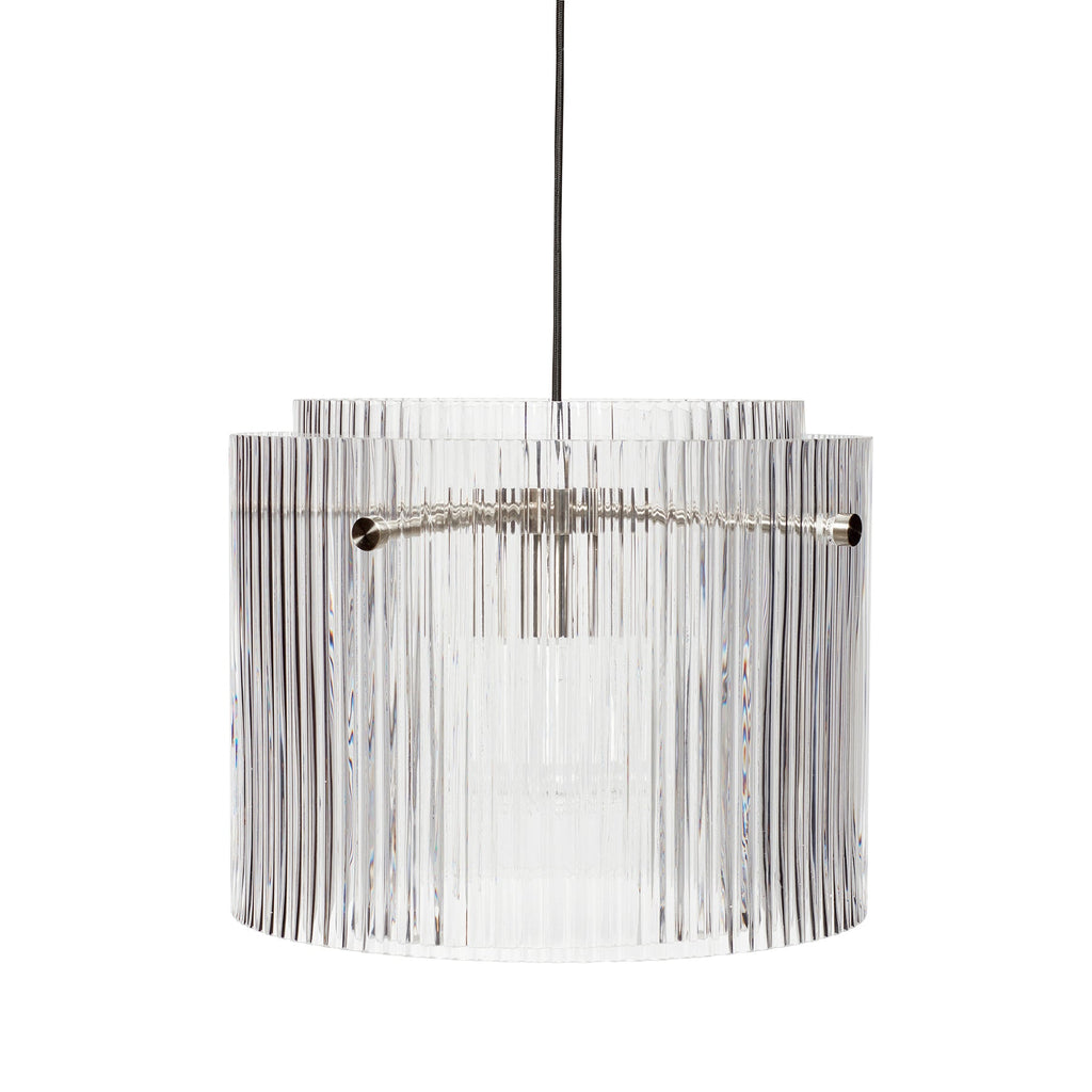 Lampa Ripple duża przezroczyste szkło prążkowane ø41x32cm Hübsch