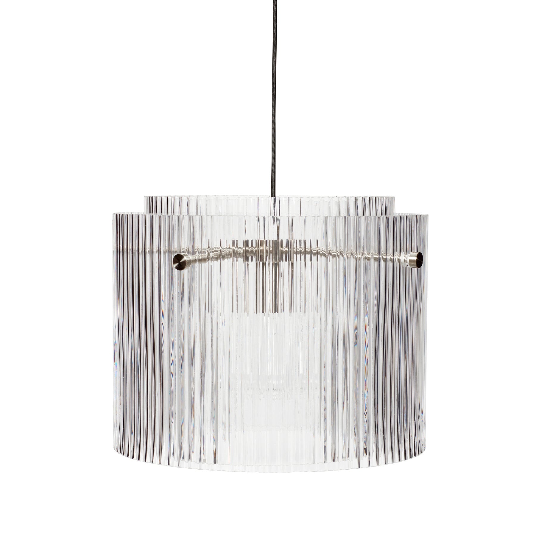 Lampa Ripple duża przezroczyste szkło prążkowane ø41x32cm Hübsch