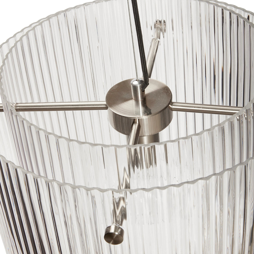 Lampa Ripple duża przezroczyste szkło prążkowane ø41x32cm Hübsch