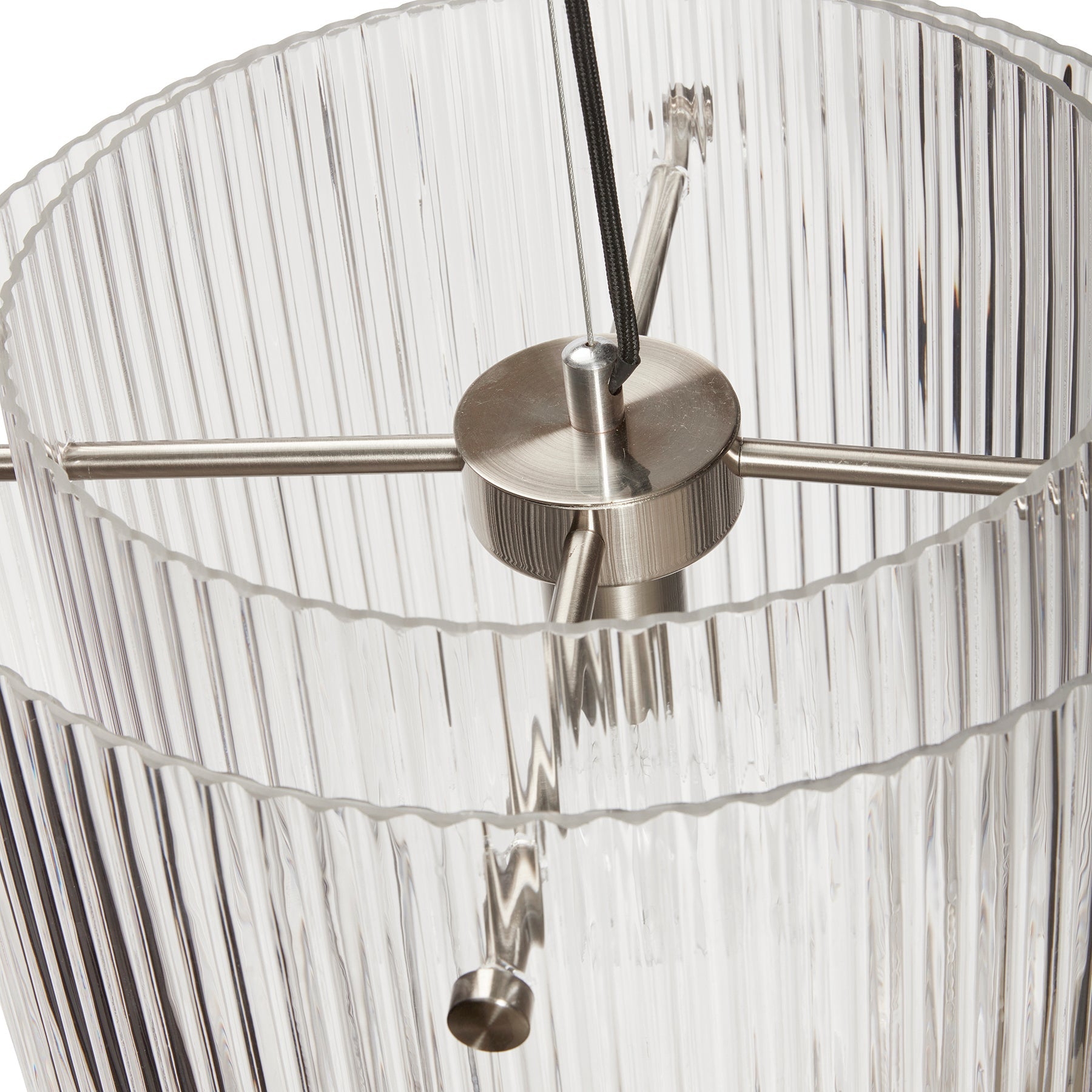 Lampa Ripple duża przezroczyste szkło prążkowane ø41x32cm Hübsch