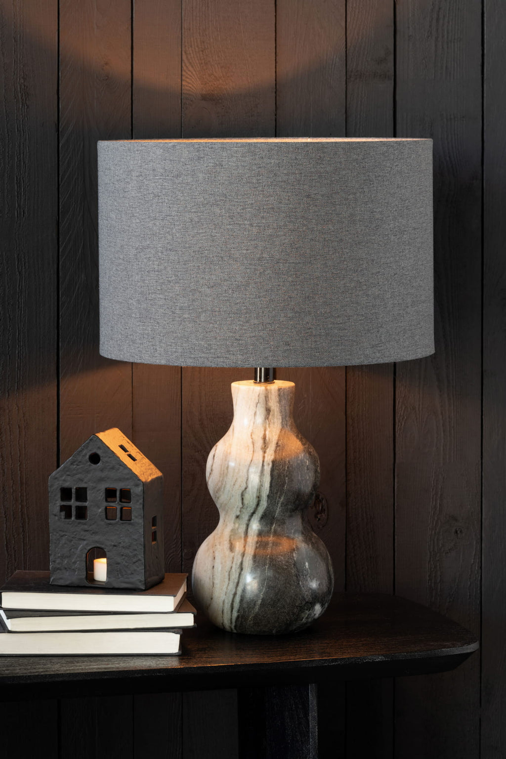 Lampa stołowa ALBA marmur jasnoszara Śr. 20x40 cm J - LINE