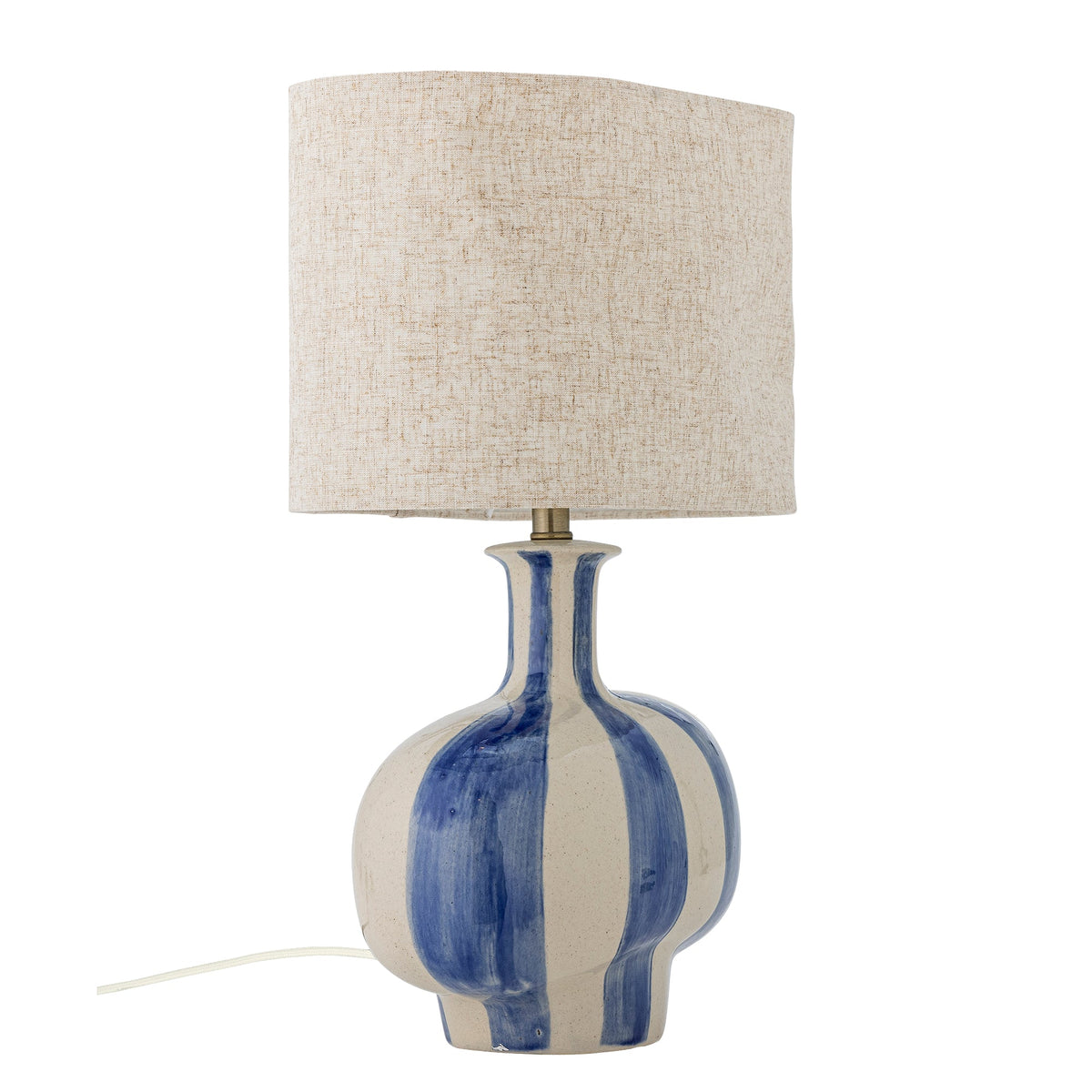 Lampa stołowa ALIDA w pasy niebieska 46 cm Bloomingville