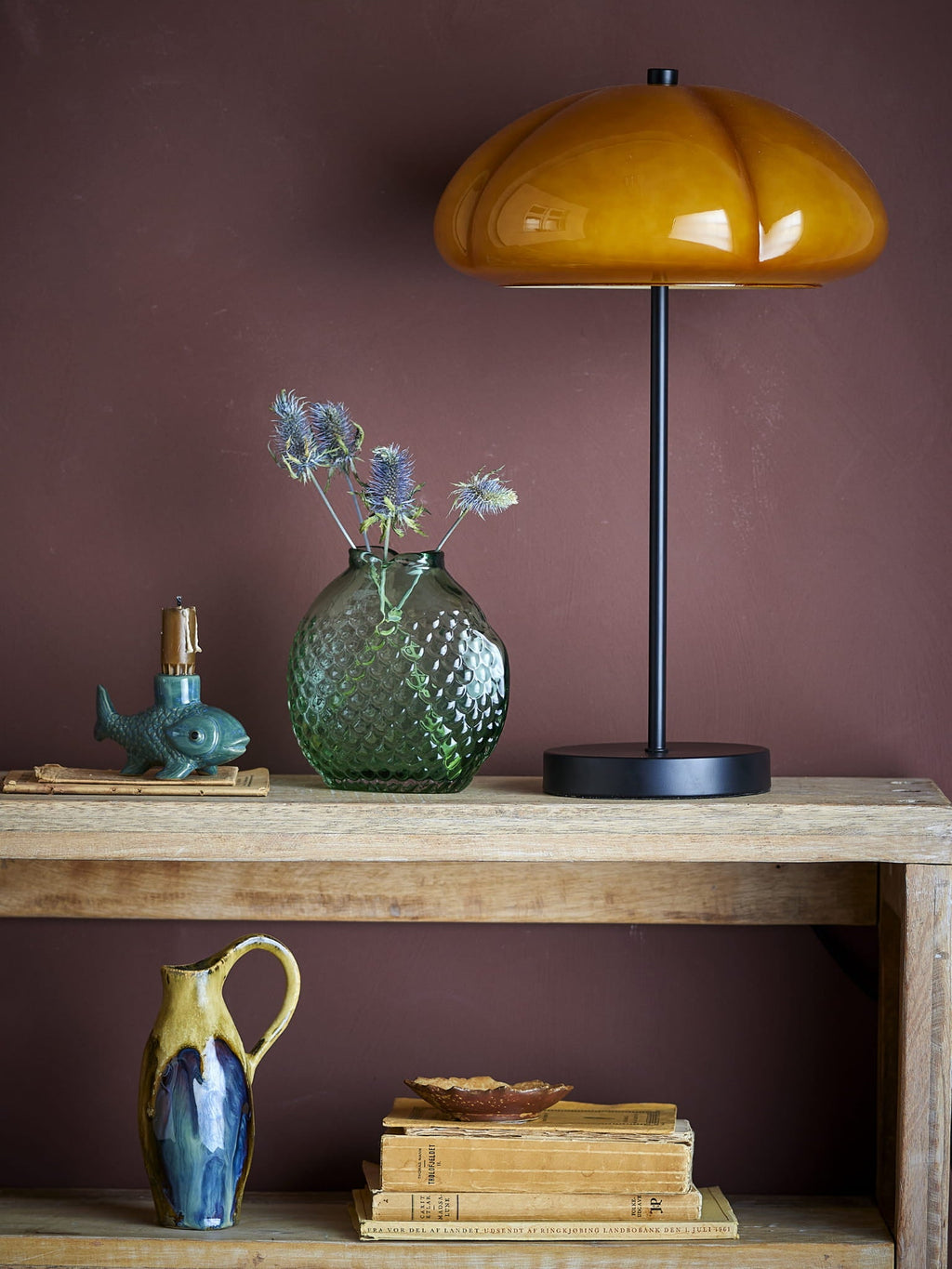 Lampa stołowa Kinoko żółta metalowa Bloomingville