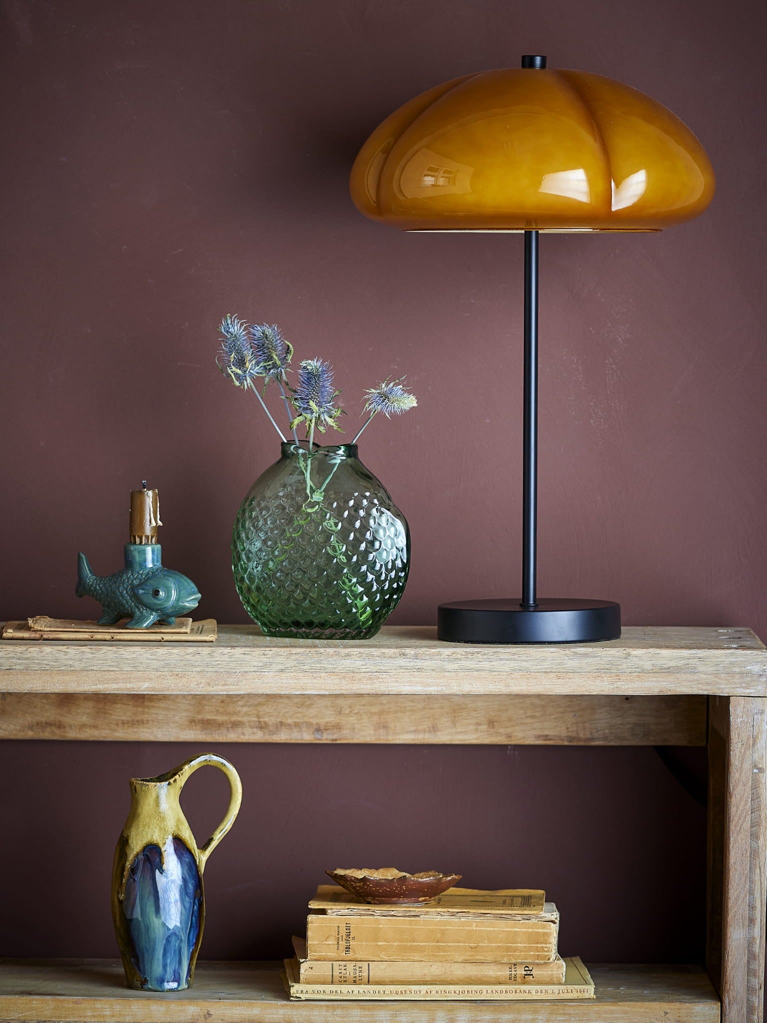 Lampa stołowa Kinoko żółta metalowa Bloomingville