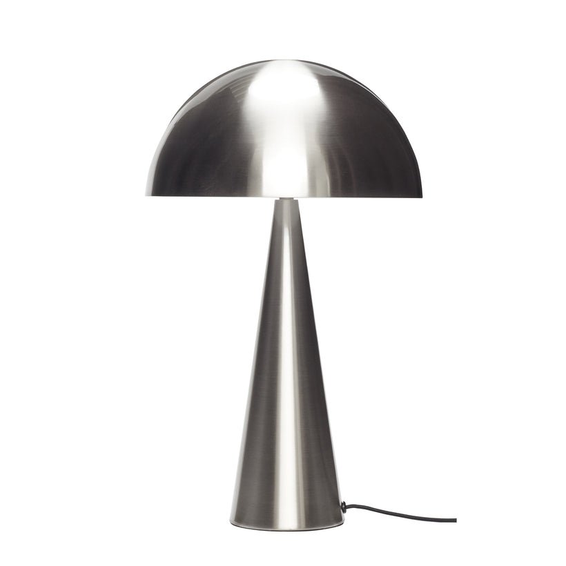 Lampa stołowa Mush metalowa szczotkowany nikiel grzybek ø30x50cm Hübsch