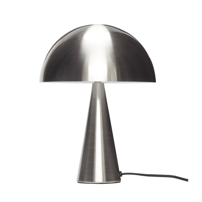 Lampa stołowa Mush Mini metalowa szczotkowany nikiel grzybek ø25x33cm Hübsch
