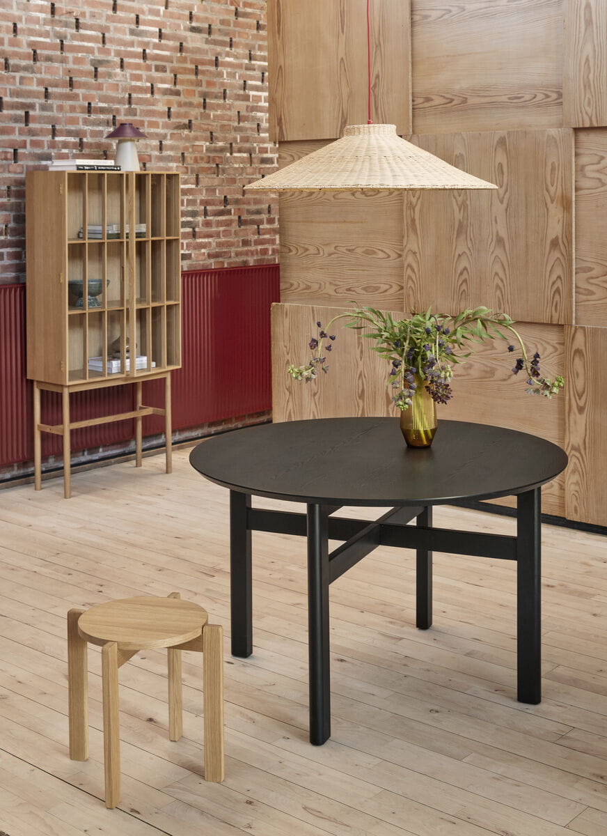Lampa sufitowa Chand trapez rattan ø80xh21cm Hübsch