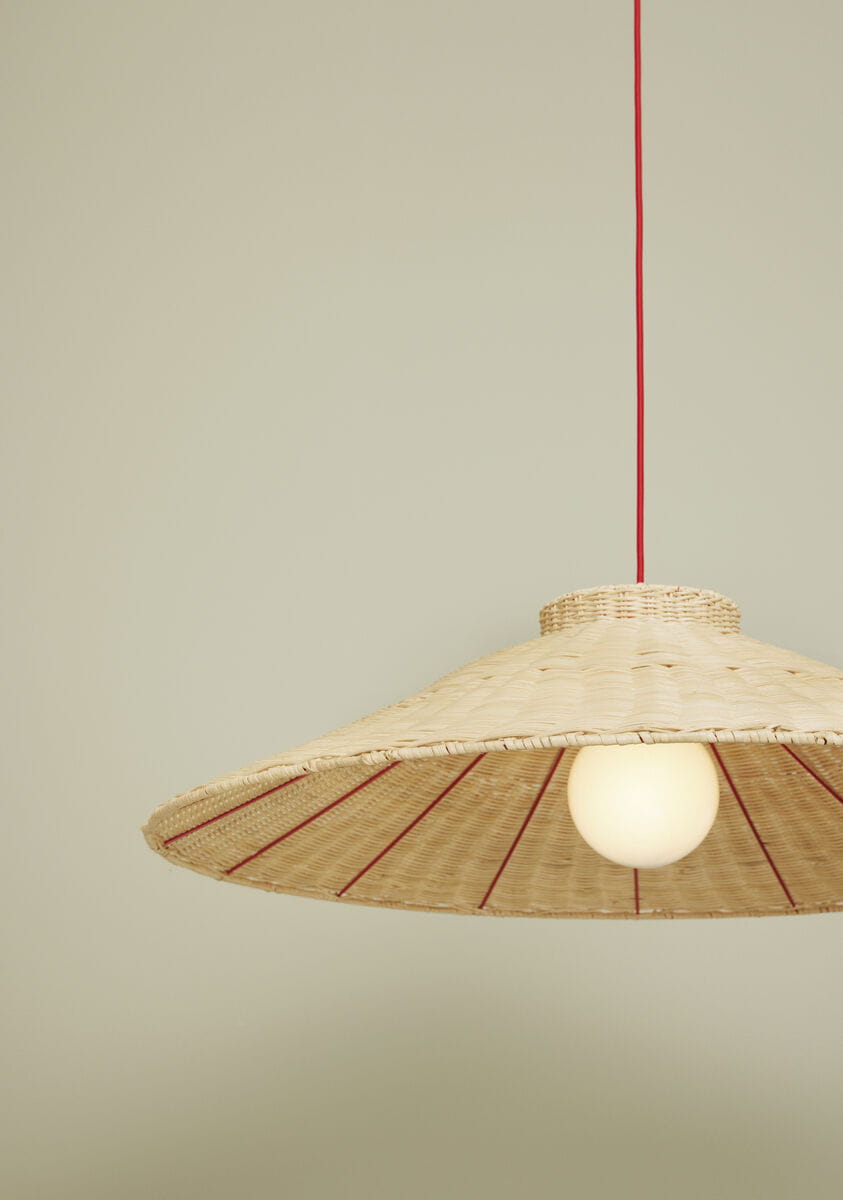 Lampa sufitowa Chand trapez rattan ø80xh21cm Hübsch
