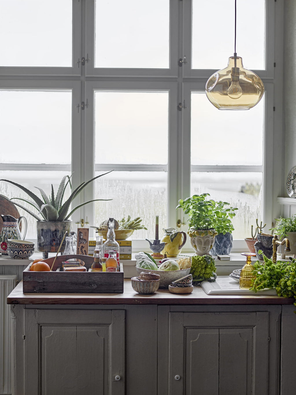 Lampa wisząca Azizi brązowa szkło Bloomingville