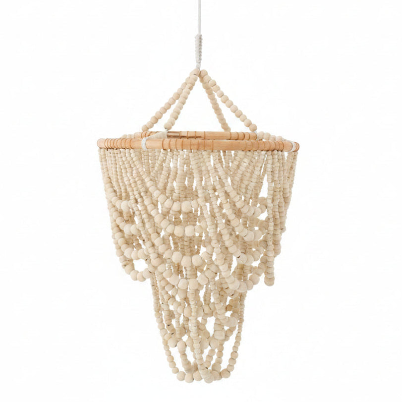 Lampa wisząca BEADS z drewnianych koralików J-LINE