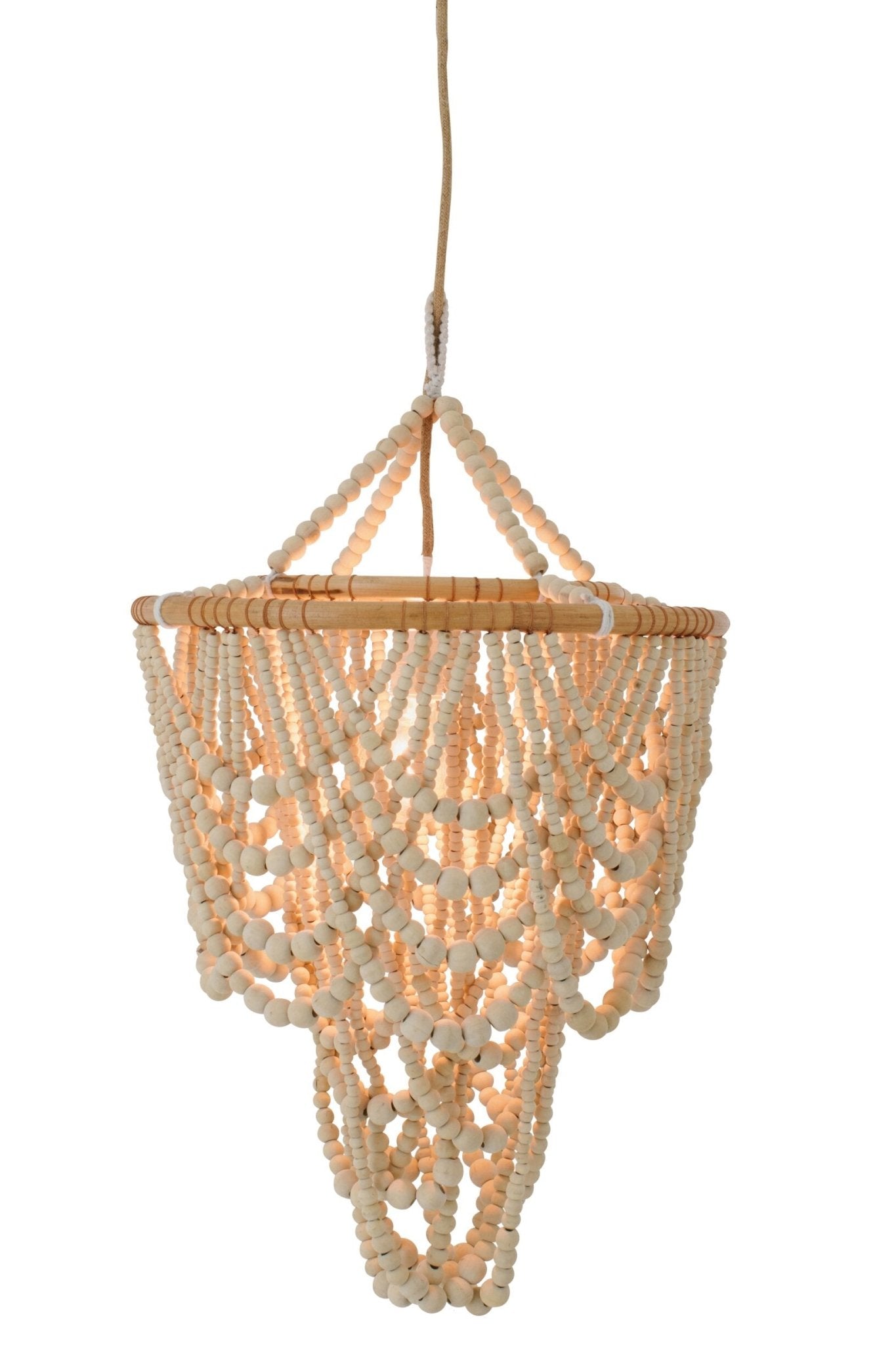 Lampa wisząca BEADS z drewnianych koralików J-LINE