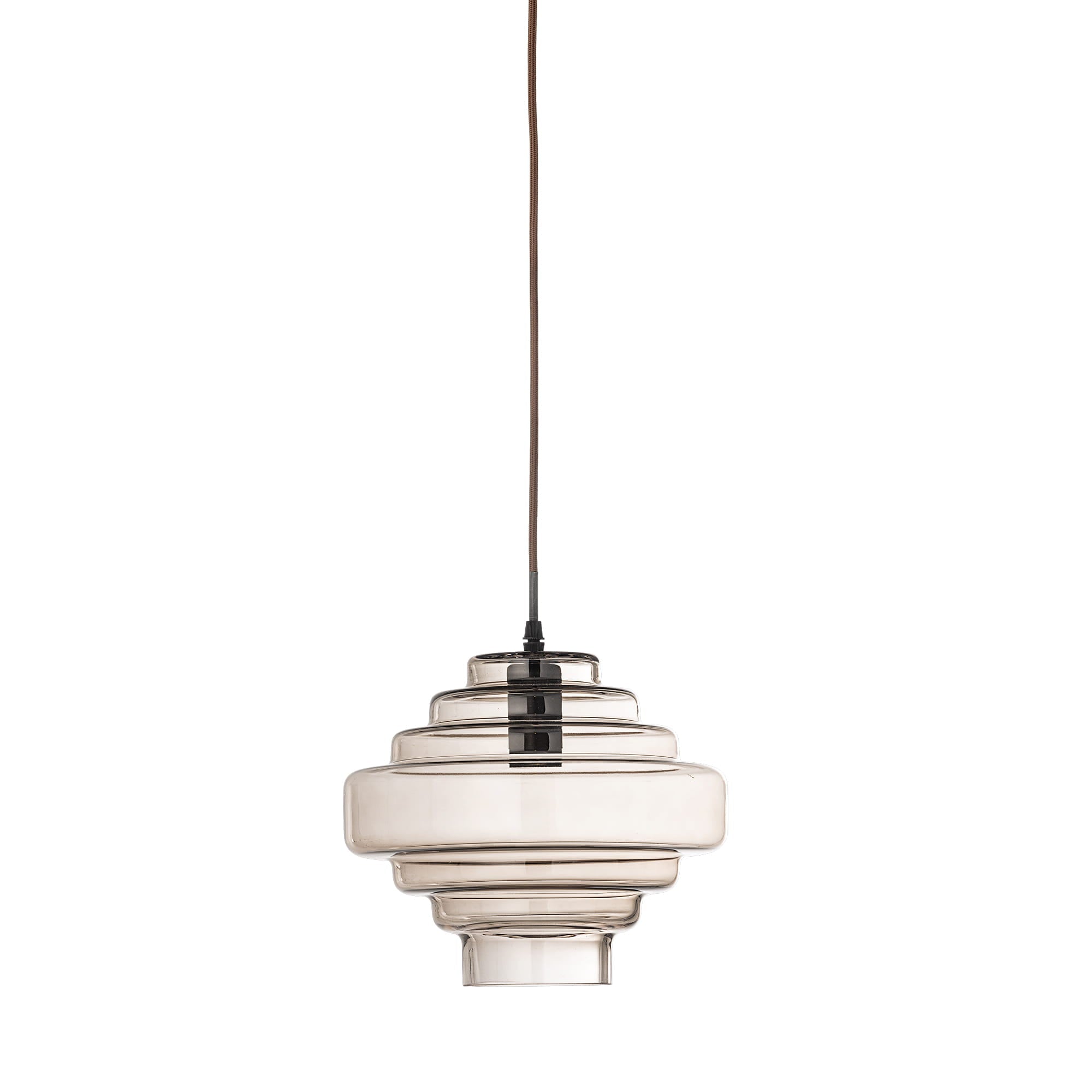 Lampa wisząca Ilua brązowa szkło Bloomingville