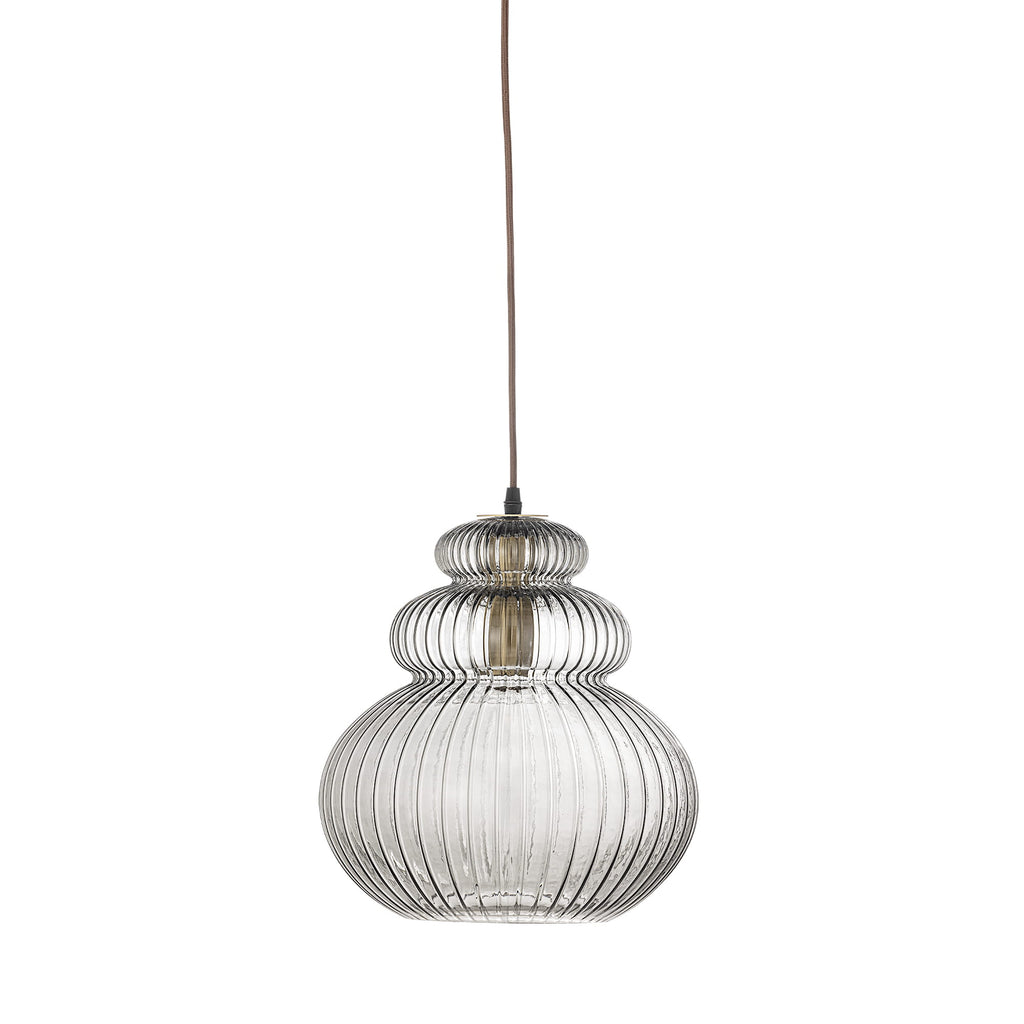 Lampa wisząca Sybia szara szkło Bloomingville