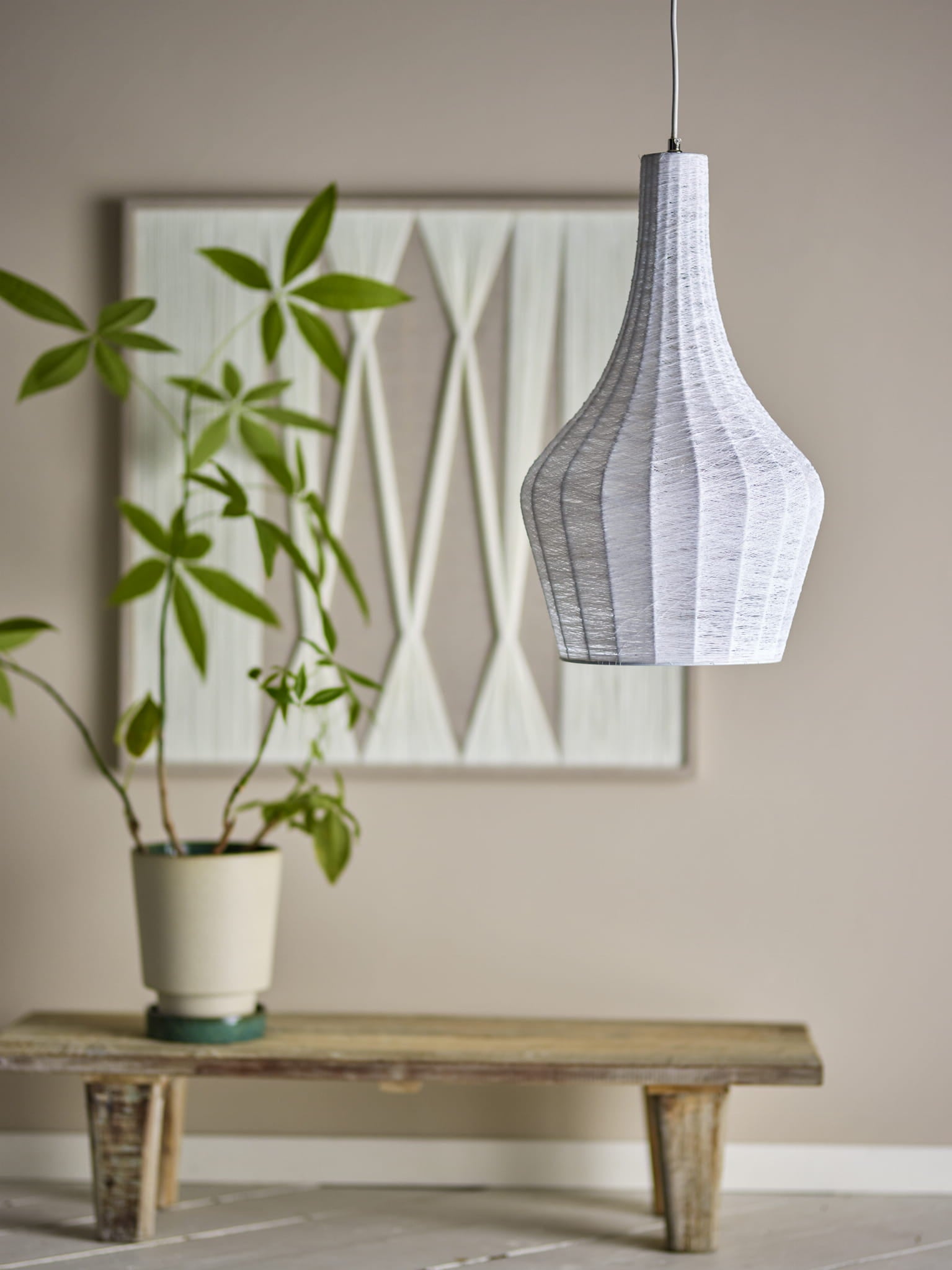 Lampa wisząca Thuja naturalna poliester Bloomingville