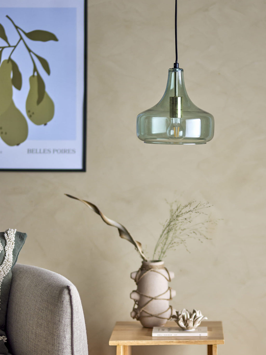 Lampa wisząca Yuser zielona szkło Bloomingville