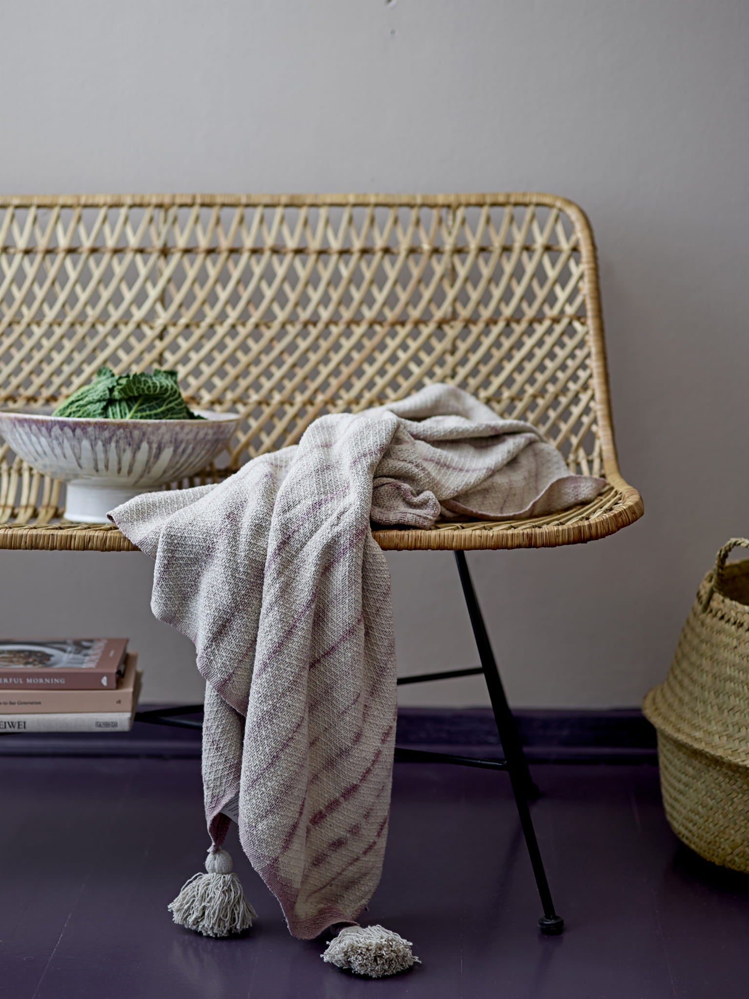 Ławka Hallie naturalny Rattan Bloomingville