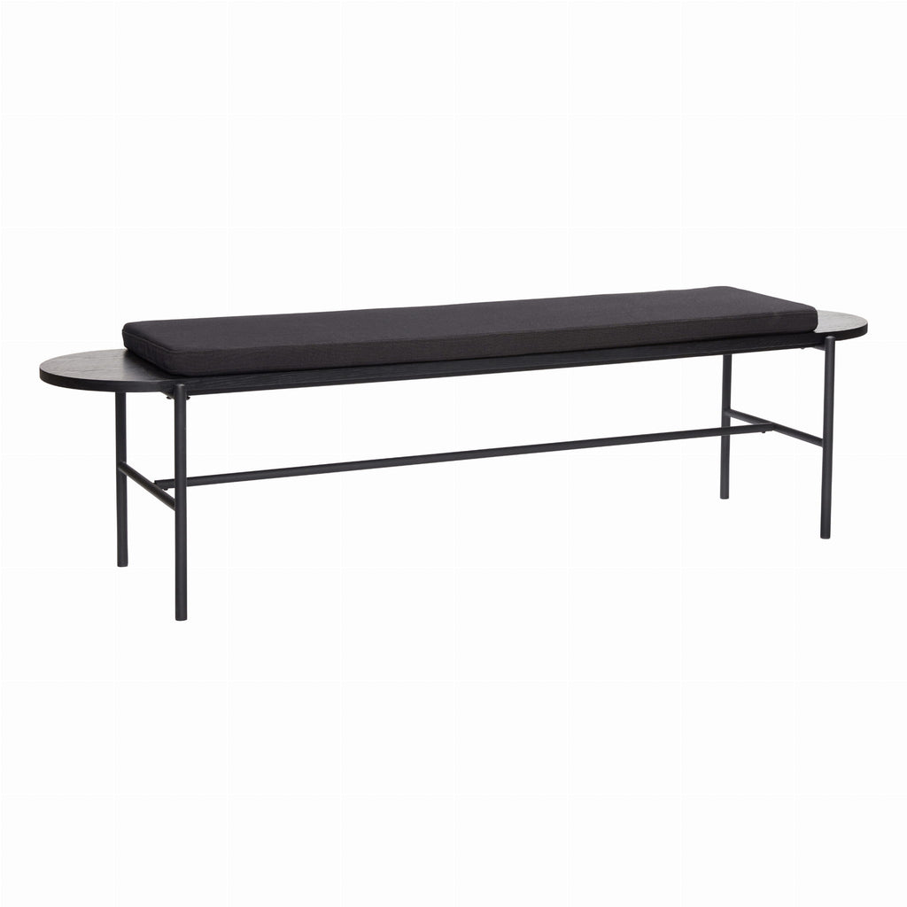 Ławka Norm czarna 180x45xh49cm Hübsch
