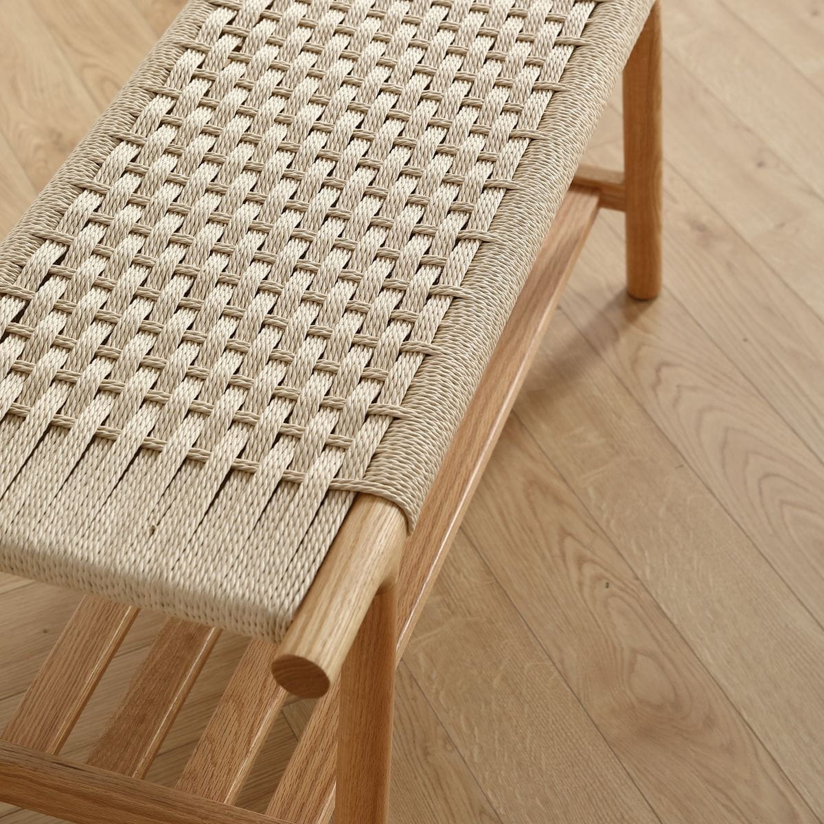 Ławka Zuma z półką dębowa 90x35xh43cm Zago