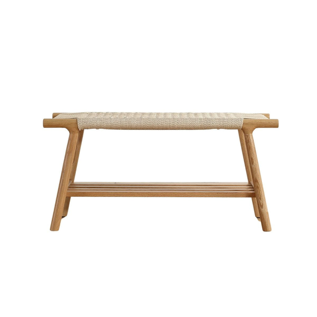 Ławka Zuma z półką dębowa 90x35xh43cm Zago