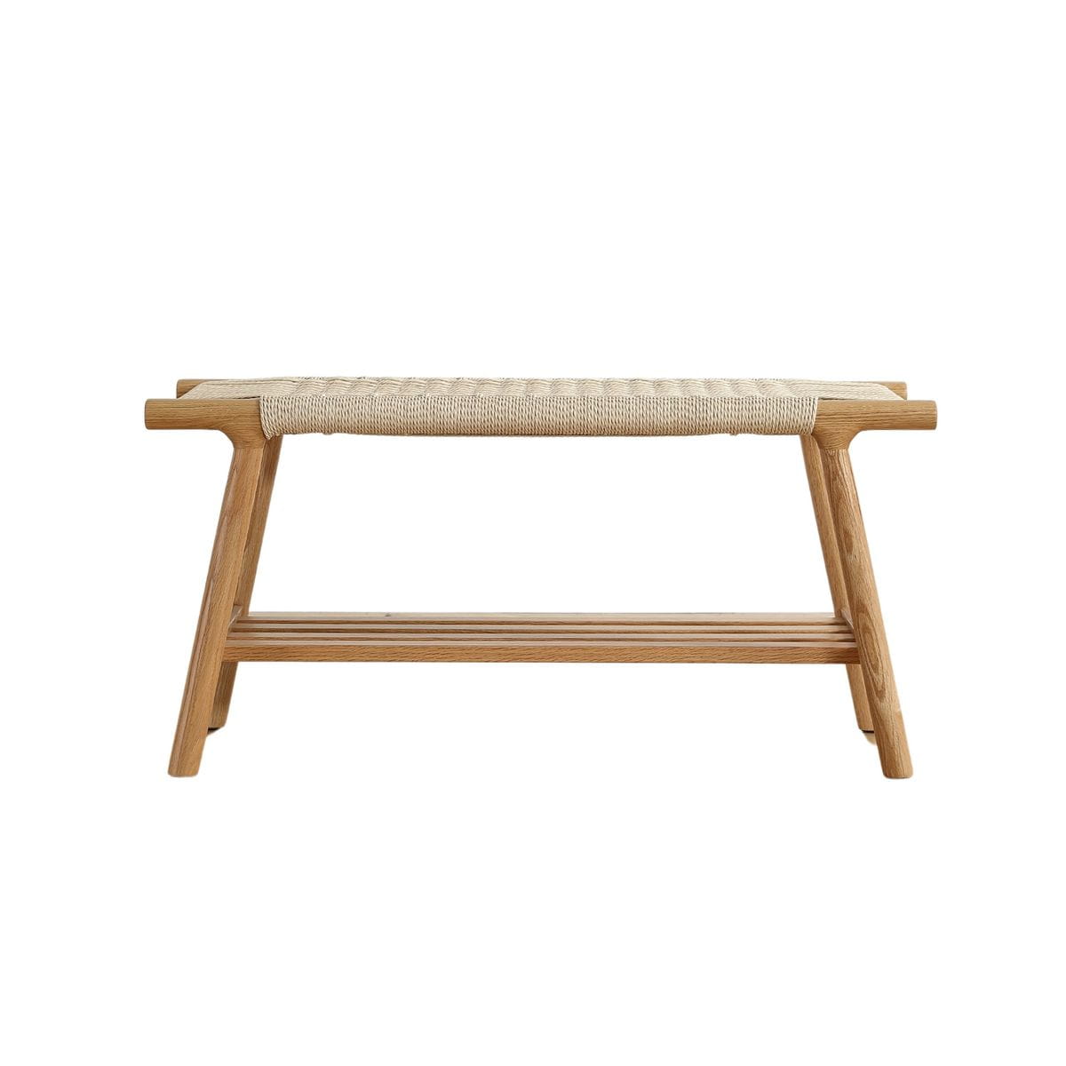 Ławka Zuma z półką dębowa 90x35xh43cm Zago