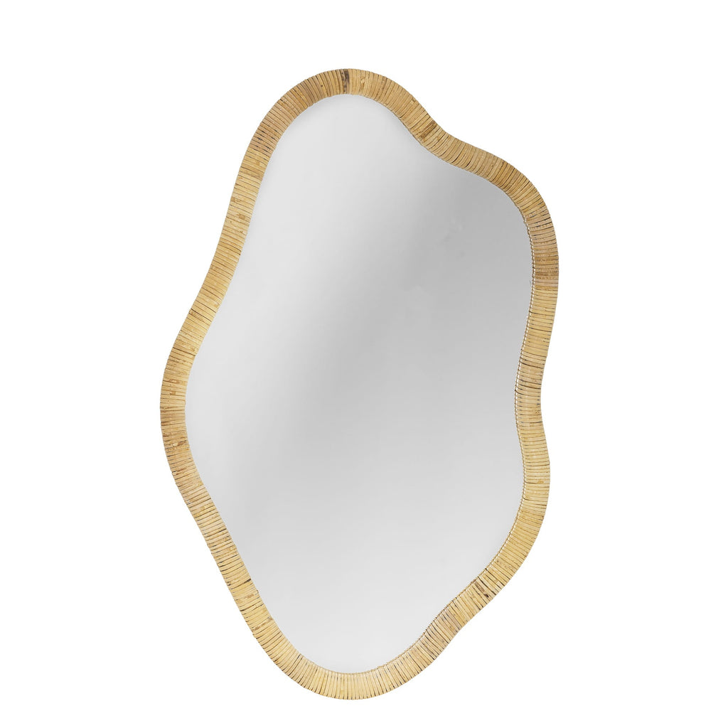 Lustro Ashlie rattanowe asymetryczne 80x50 cm Bloomingville