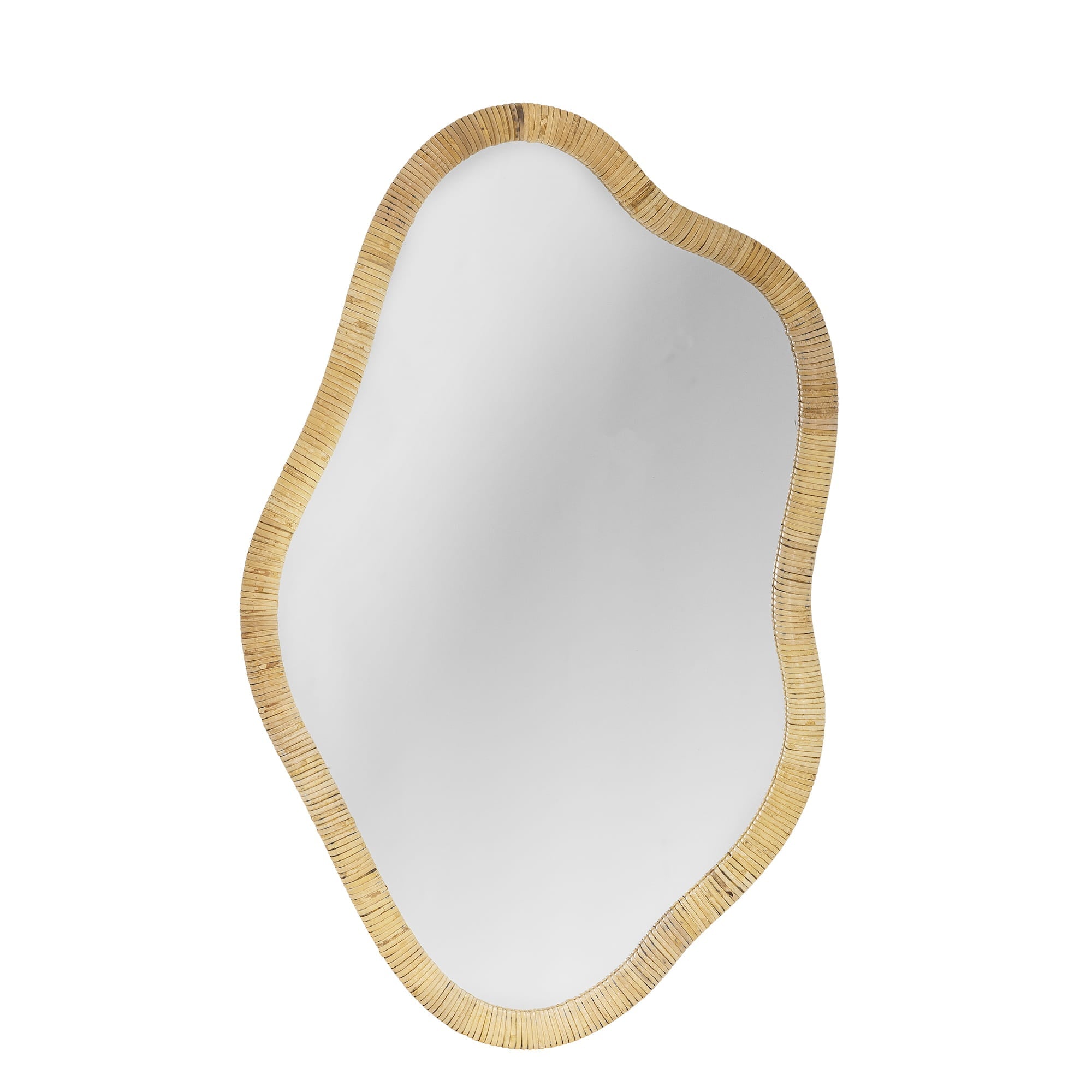 Lustro Ashlie rattanowe asymetryczne 80x50 cm Bloomingville
