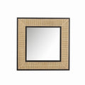 Lustro Molly w ramie z drewna i rattanu 80x80 cm J - LINE