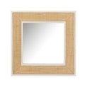 Lustro Molly w ramie z drewna i rattanu białe 80x80 cm J - LINE