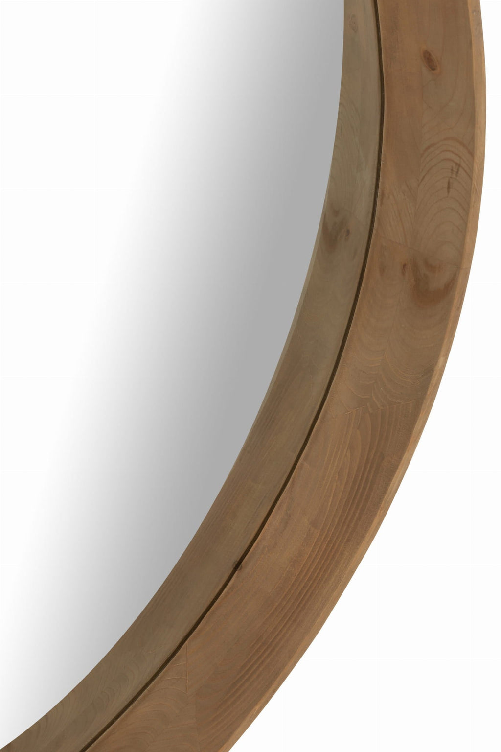 Lustro okrągłe Bruno w drewnianej ramie 91 cm J - LINE