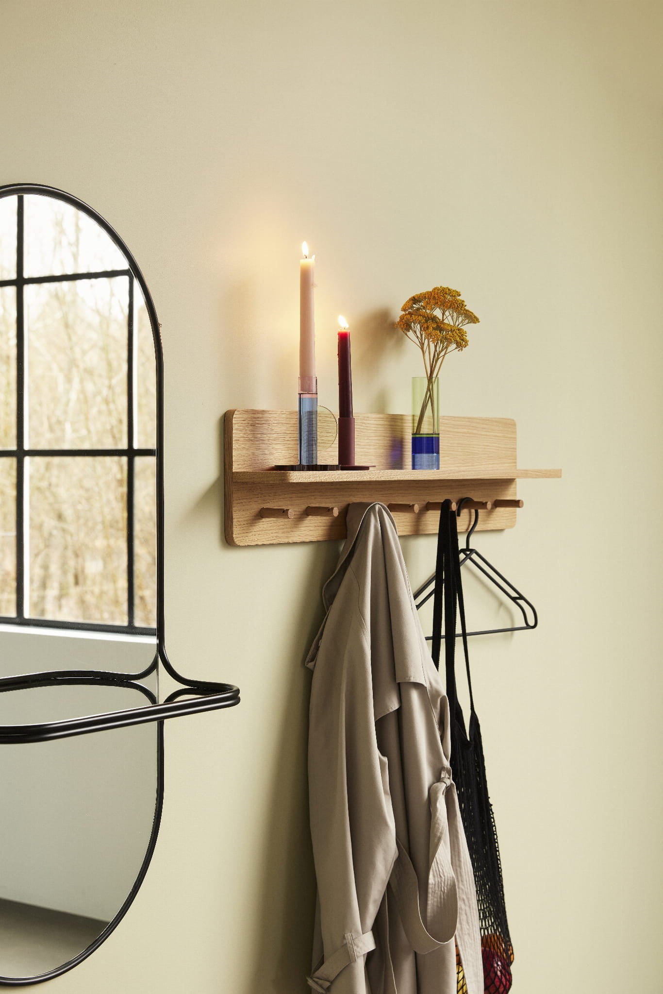 Lustro ścienne Carry czarne 46x21xh102cm Hübsch