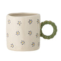 Mały kubek Dorthea zielone kwiatki Śr.7xH7 cm 180 ml dziecięcy / espresso Bloomingville